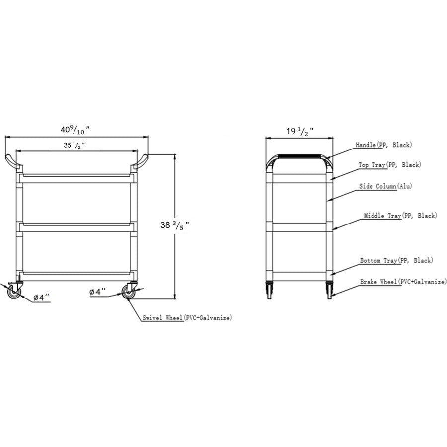 lorell-x-tra-utility-cart-3-shelf-dual-handle-300-lb-capacity-4-casters-4-caster-size-plastic-x-42-width-x-20-depth-x-38-height-black-1-each_llr03610 - 8