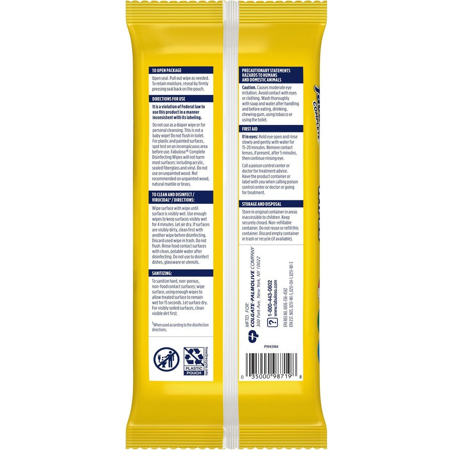 Multi Purpose Wipes, 1-Ply, 7 x 7, Lemon, White, 24/Pack, 12 Packs/Carton