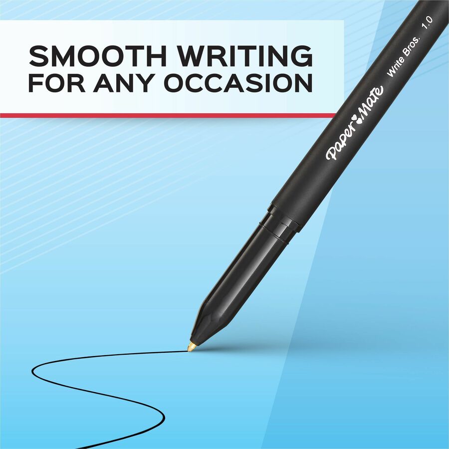 Write Bros. Ballpoint Pen Value Pack, Stick, Medium 1 mm, Blue Ink, Blue Barrel, 120/Pack