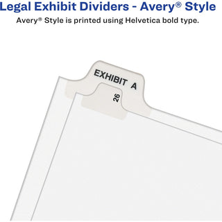 Avery Side Tab Individual Legal Dividers - 500 x Divider(s) - 500 Side Tab(s) - 100 - 1 Tab(s)/Set - 8.5" Divider Width x 11" Divider Length - Letter - 8.50" Width x 11" Length - White Paper Divider - 20 / Carton