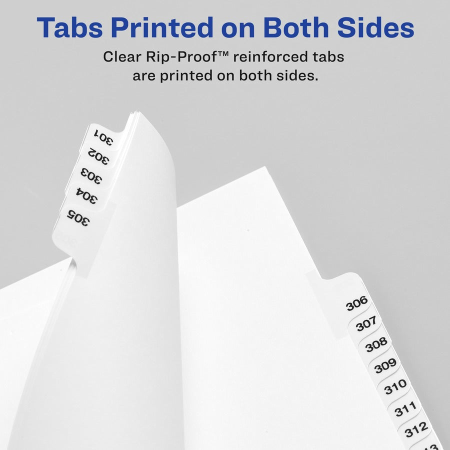 Avery Side Tab Individual Legal Dividers - 500 x Divider(s) - 500 Side Tab(s) - 100 - 1 Tab(s)/Set - 8.5" Divider Width x 11" Divider Length - Letter - 8.50" Width x 11" Length - White Paper Divider - 20 / Carton
