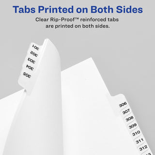 Avery Side Tab Individual Legal Dividers - 500 x Divider(s) - 500 Side Tab(s) - 100 - 1 Tab(s)/Set - 8.5" Divider Width x 11" Divider Length - Letter - 8.50" Width x 11" Length - White Paper Divider - 20 / Carton