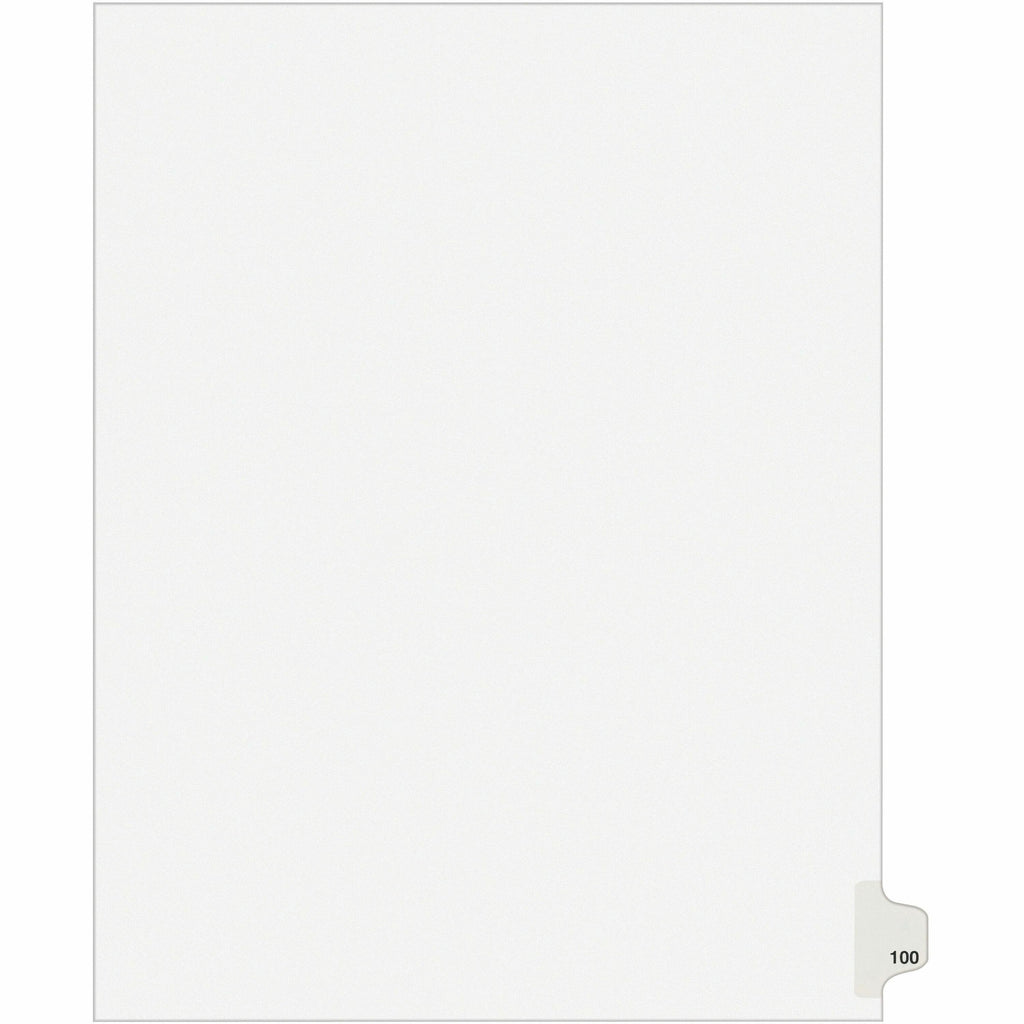 Avery Side Tab Individual Legal Dividers - 500 x Divider(s) - 500 Side Tab(s) - 100 - 1 Tab(s)/Set - 8.5" Divider Width x 11" Divider Length - Letter - 8.50" Width x 11" Length - White Paper Divider - 20 / Carton