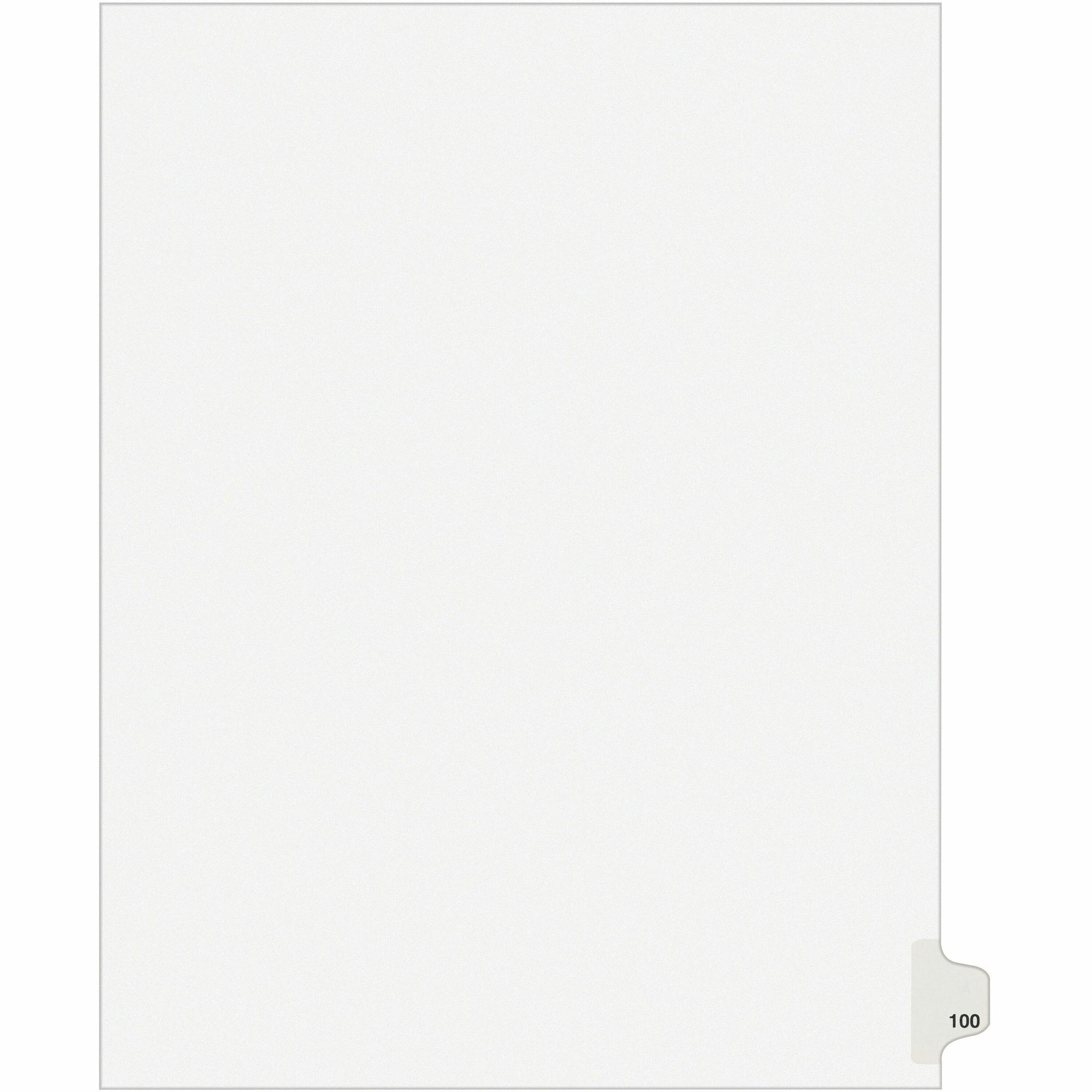 Avery Side Tab Individual Legal Dividers - 500 x Divider(s) - 500 Side Tab(s) - 100 - 1 Tab(s)/Set - 8.5" Divider Width x 11" Divider Length - Letter - 8.50" Width x 11" Length - White Paper Divider - 20 / Carton