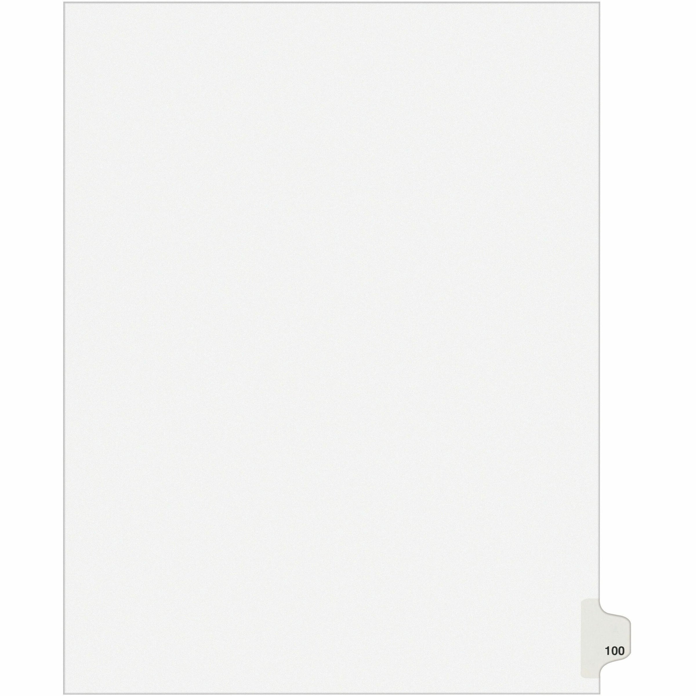 Avery Side Tab Individual Legal Dividers - 500 x Divider(s) - 500 Side Tab(s) - 100 - 1 Tab(s)/Set - 8.5" Divider Width x 11" Divider Length - Letter - 8.50" Width x 11" Length - White Paper Divider - 20 / Carton