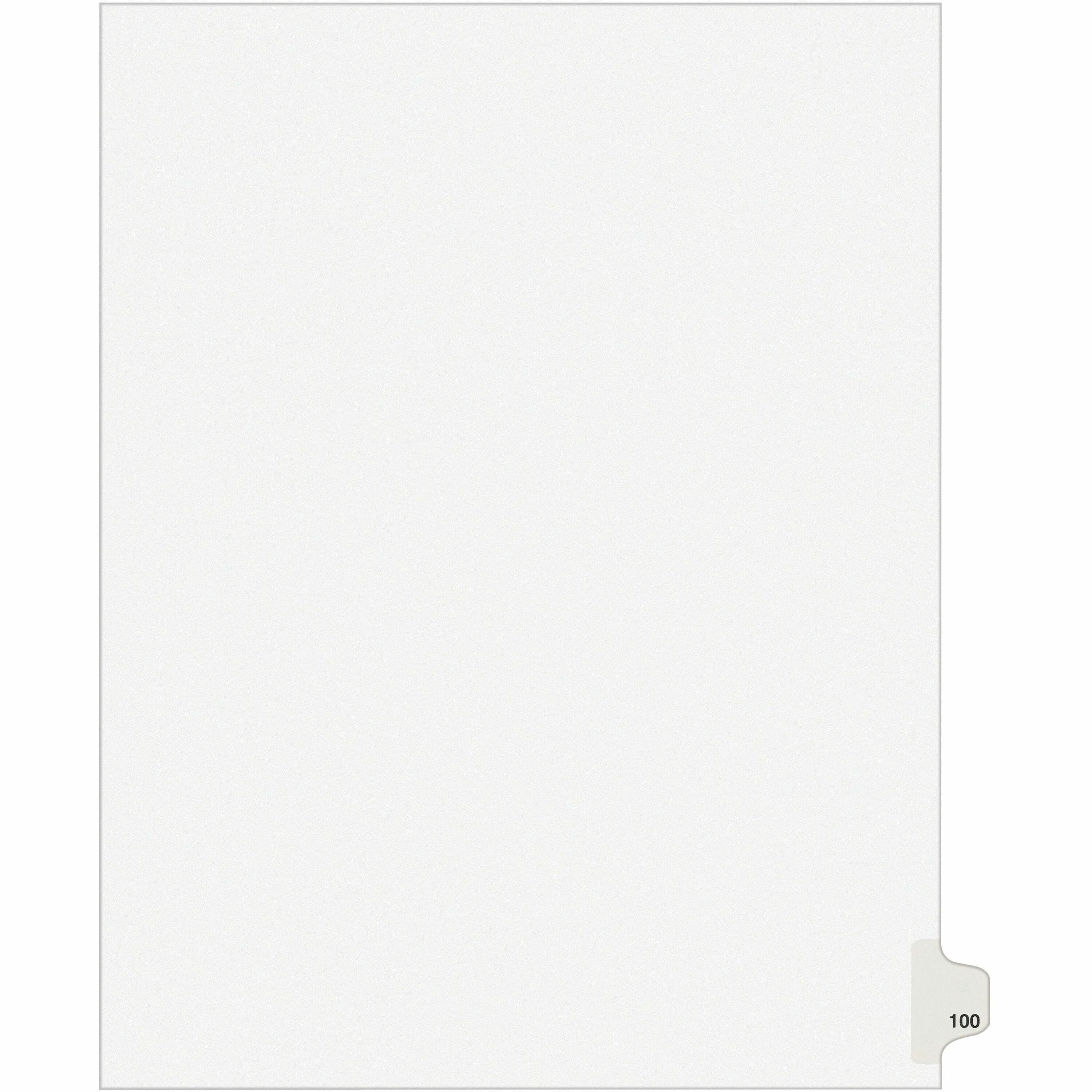 Avery Side Tab Individual Legal Dividers - 500 x Divider(s) - 500 Side Tab(s) - 100 - 1 Tab(s)/Set - 8.5" Divider Width x 11" Divider Length - Letter - 8.50" Width x 11" Length - White Paper Divider - 20 / Carton
