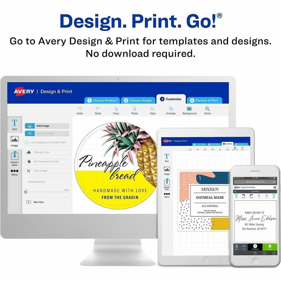Avery Removable File Folder Labels - 21/32" Width x 3 7/16" Length - Removable Adhesive - Rectangle - Laser, Inkjet - White - Paper - 7 / Sheet - 648 Total Sheets - 4536 Total Label(s) - 18 / Carton