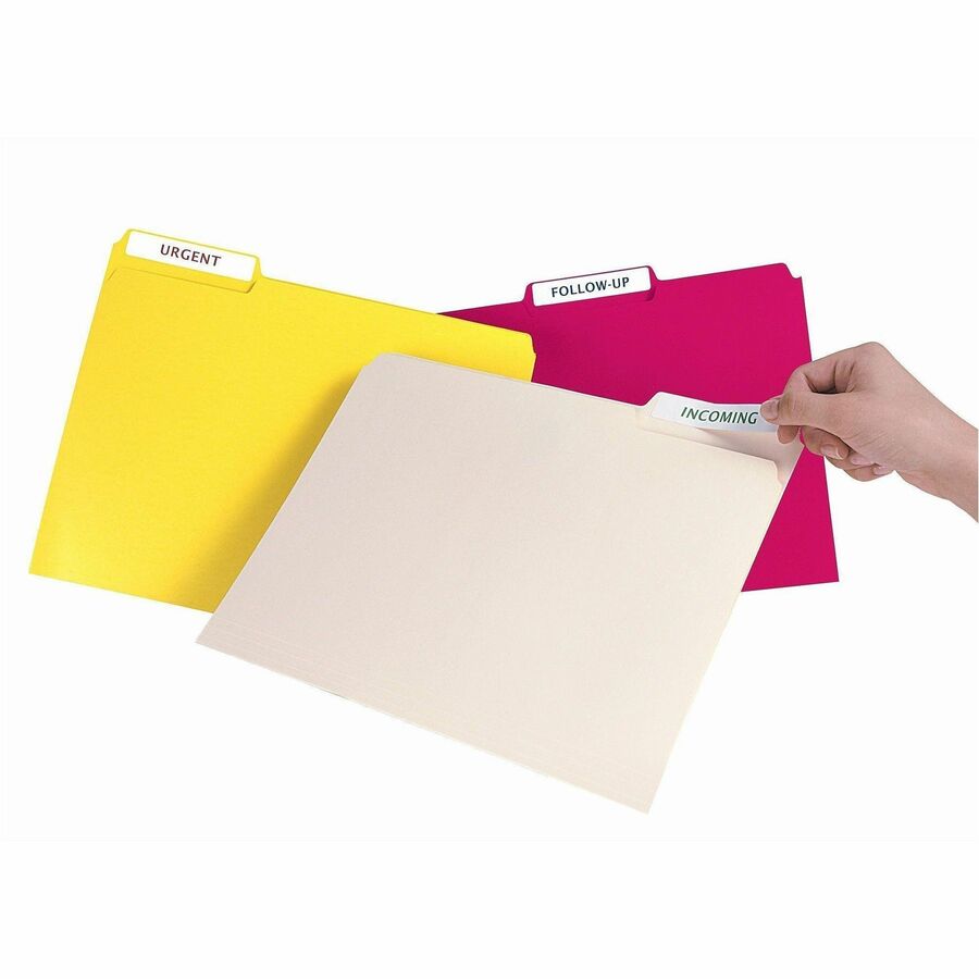 Avery Removable File Folder Labels - 21/32" Width x 3 7/16" Length - Removable Adhesive - Rectangle - Laser, Inkjet - White - Paper - 7 / Sheet - 648 Total Sheets - 4536 Total Label(s) - 18 / Carton