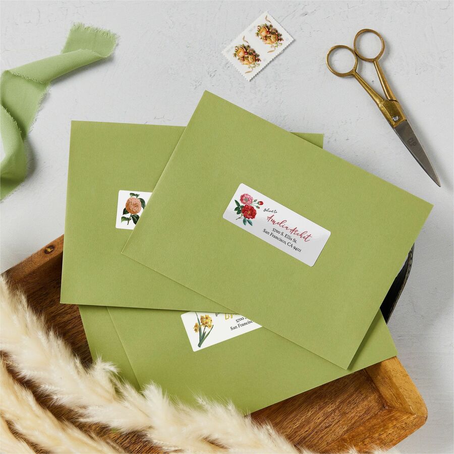 Avery Easy Peel Glossy Address Labels - 1" Width x 2 5/8" Length - Permanent Adhesive - Rectangle - Laser - White - Paper - 30 / Sheet - 50 Total Sheets - 1500 Total Label(s) - 5 / Carton