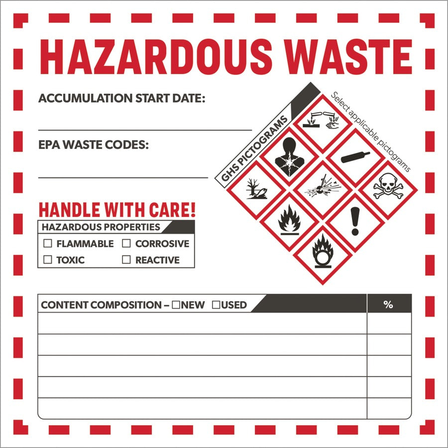 Avery Preprinted HAZARDOUS WASTE Handwrite Labels - 5