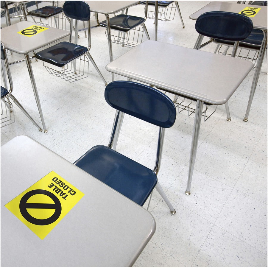 Avery Surface Safe TABLE CLOSED Preprinted Decals - 10 / Pack - Table Closed Print/Message - 4" Width x 6" Height - Rectangular Shape - Water Resistant, Pre-printed, Chemical Resistant, Abrasion Resistant, Tear Resistant, Durable, UV Resistant, - 8