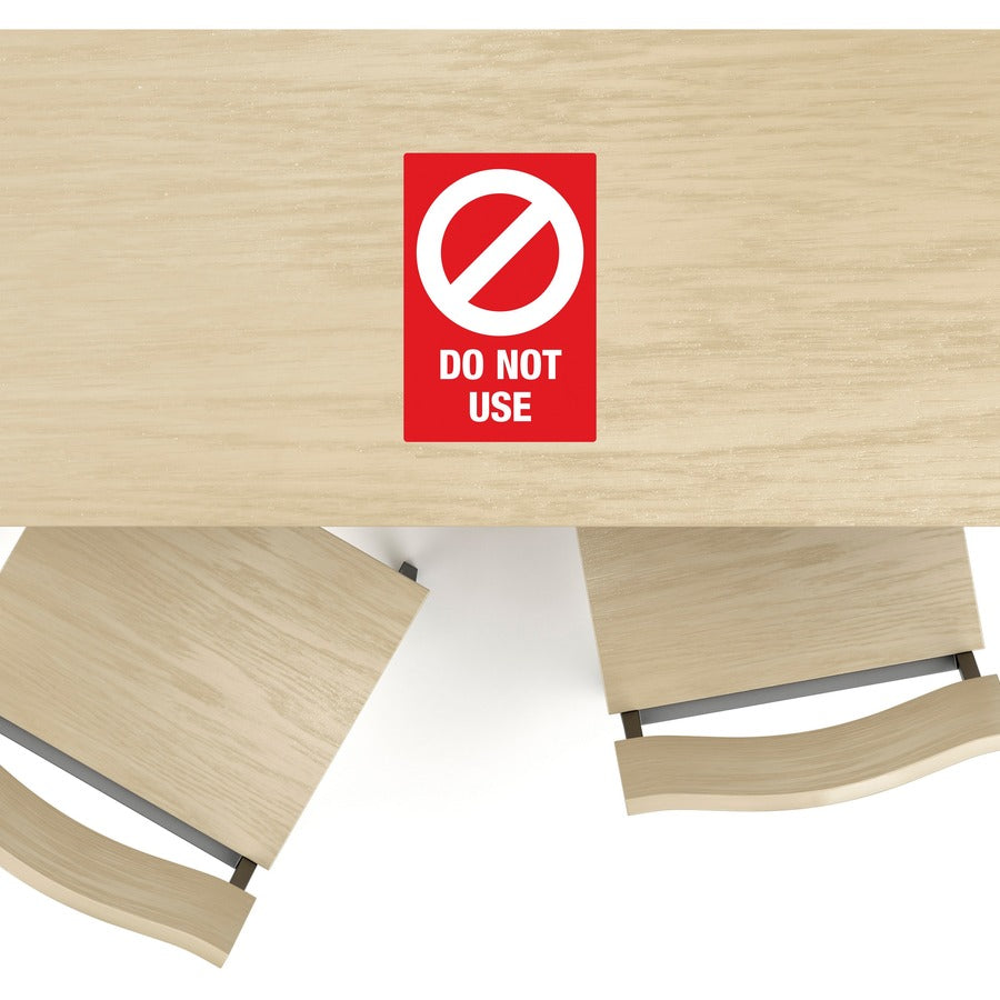 Avery Surface Safe DO NOT USE Table & Chair Decals - 10 / Pack - Do Not Use Print/Message - 4" Width x 6" Height - Rectangular Shape - Water Resistant, Pre-printed, Chemical Resistant, Abrasion Resistant, Tear Resistant, Durable, UV Resistant, R