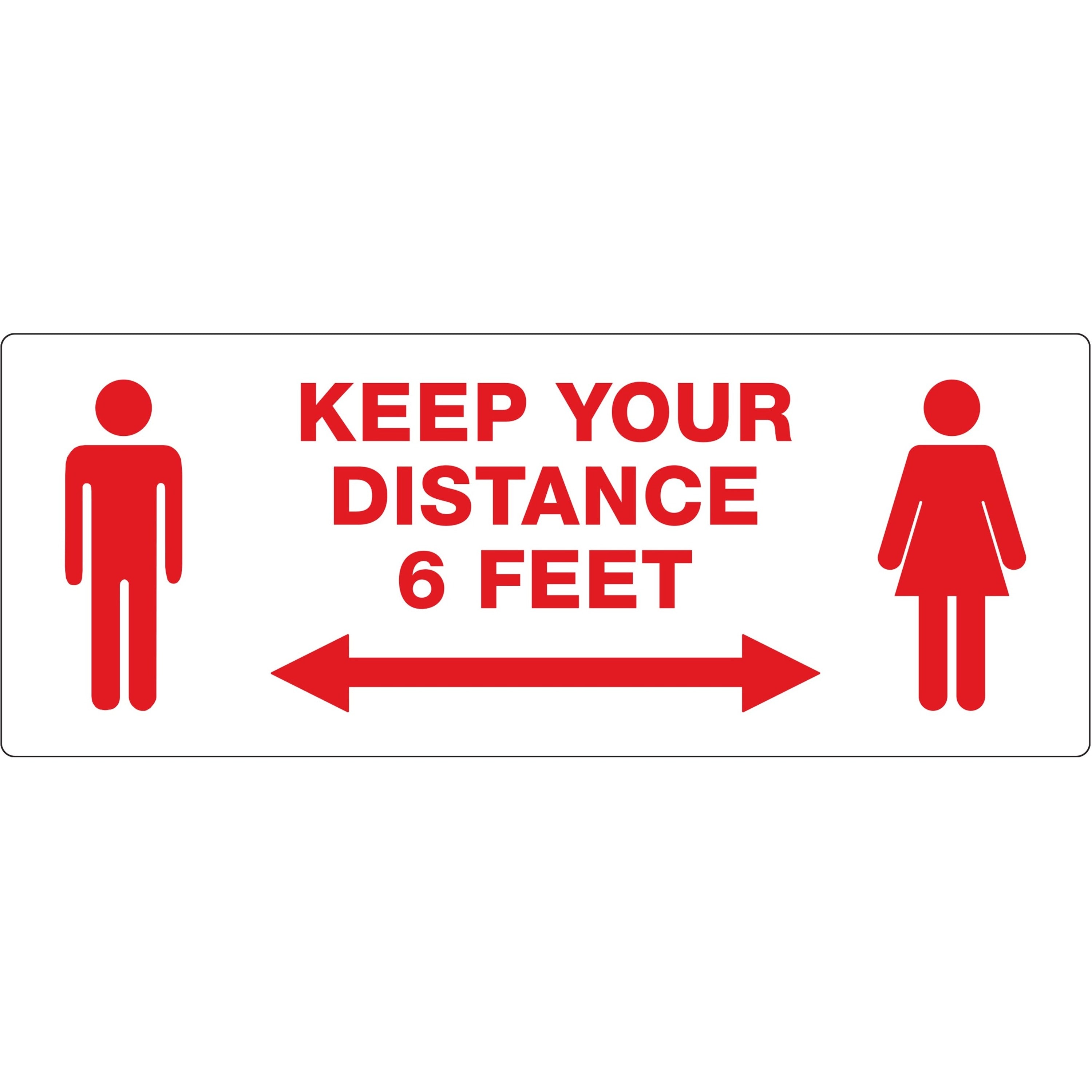 Avery Surface Safe KEEP YOUR DISTANCE Decals - 15 / Pack - Keep Your Distance Print/Message - Rectangular Shape - Water Resistant, Pre-printed, Chemical Resistant, Abrasion Resistant, Tear Resistant, Durable, UV Resistant, Residue-free, Easy Pee