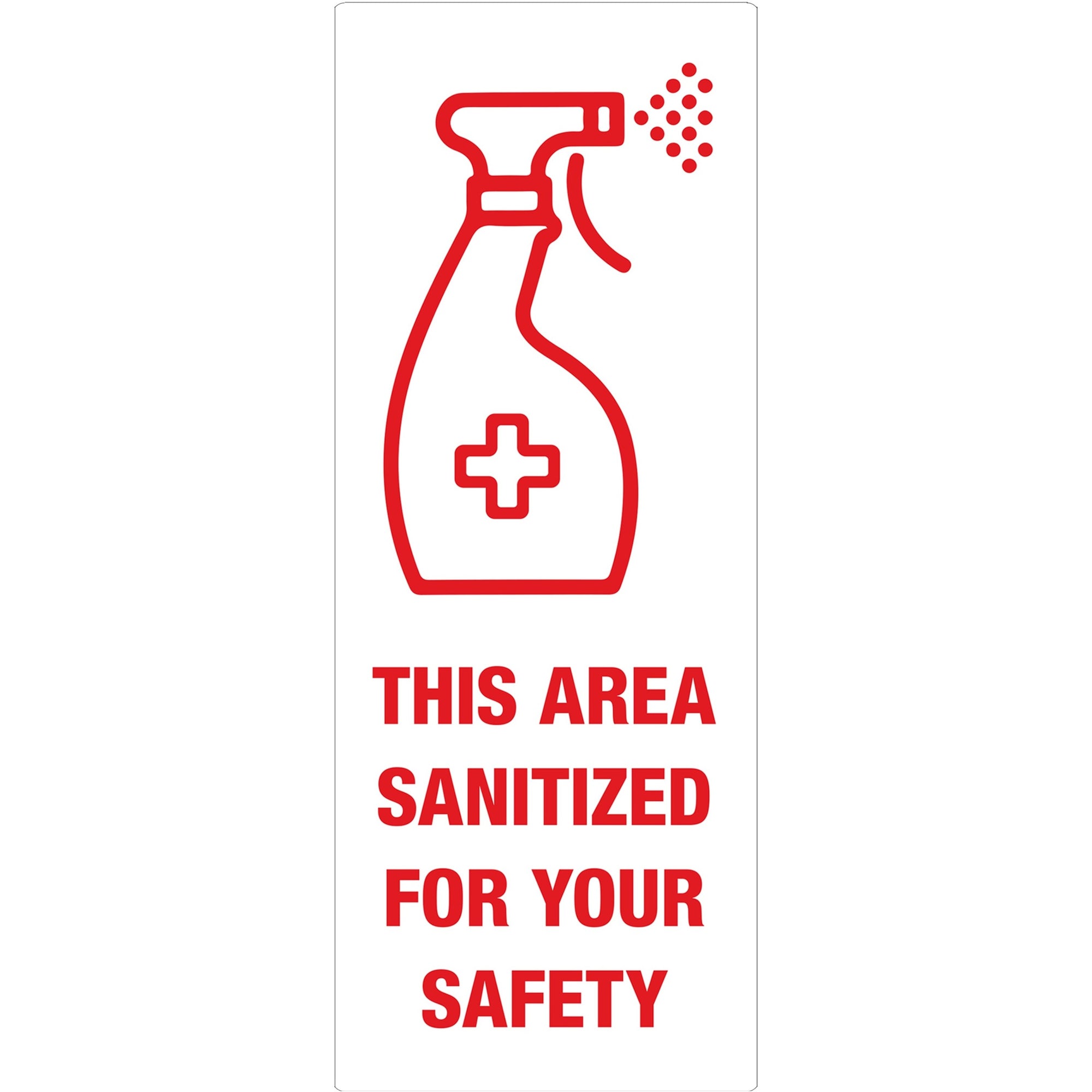 Avery Surface Safe THIS AREA SANITIZED Decals - 15 / Pack - This Area Sanitized Print/Message - Rectangular Shape - Water Resistant, Pre-printed, Chemical Resistant, Abrasion Resistant, Tear Resistant, Durable, UV Resistant, Residue-free, Easy P