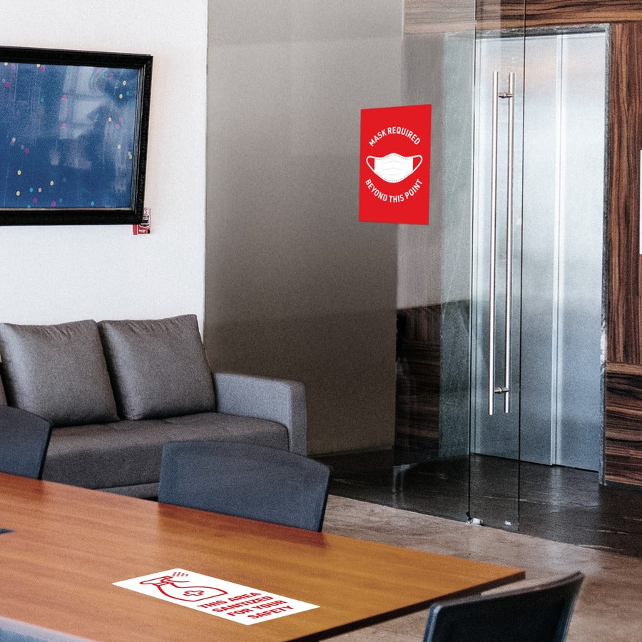 Avery Surface Safe THIS AREA SANITIZED Decals - 15 / Pack - This Area Sanitized Print/Message - Rectangular Shape - Water Resistant, Pre-printed, Chemical Resistant, Abrasion Resistant, Tear Resistant, Durable, UV Resistant, Residue-free, Easy P