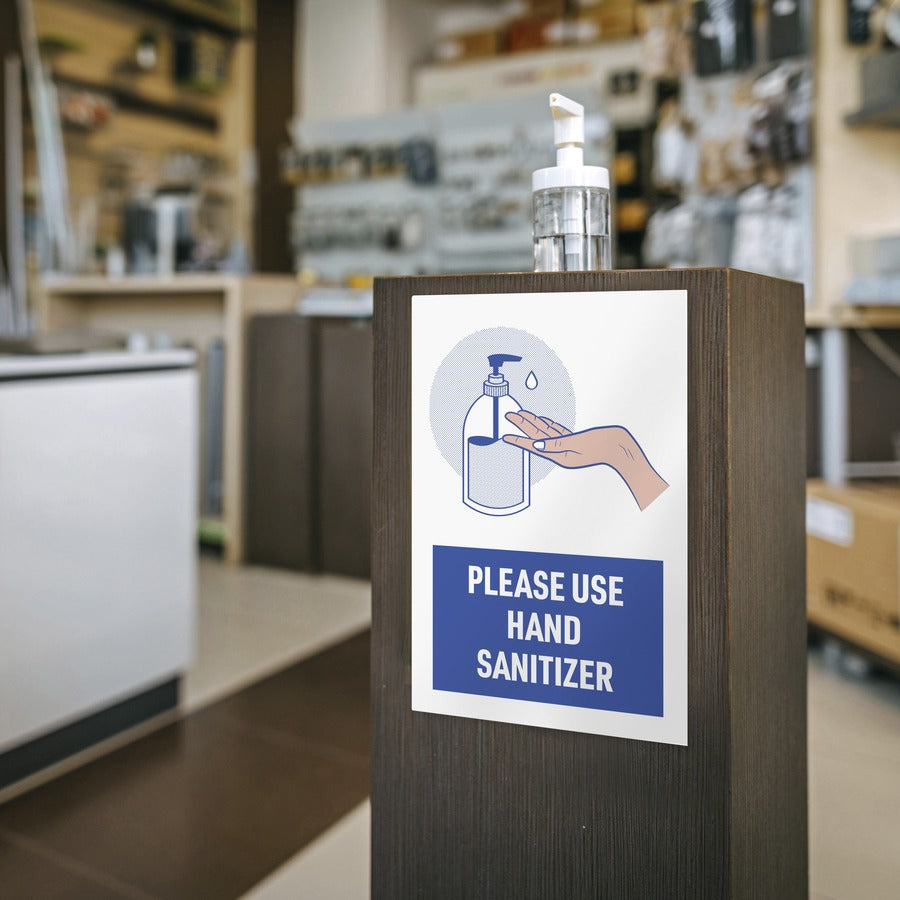 avery-surface-safe-use-hand-sanitizer-wall-decals-5-pack-please-use-hand-sanitizer-print-message-7-width-x-10-height-rectangular-shape-water-resistant-pre-printed-chemical-resistant-abrasion-resistant-tear-resistant-durable-u_ave83179 - 8