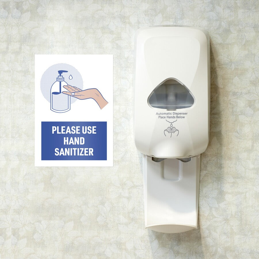 avery-surface-safe-use-hand-sanitizer-wall-decals-5-pack-please-use-hand-sanitizer-print-message-7-width-x-10-height-rectangular-shape-water-resistant-pre-printed-chemical-resistant-abrasion-resistant-tear-resistant-durable-u_ave83179 - 6