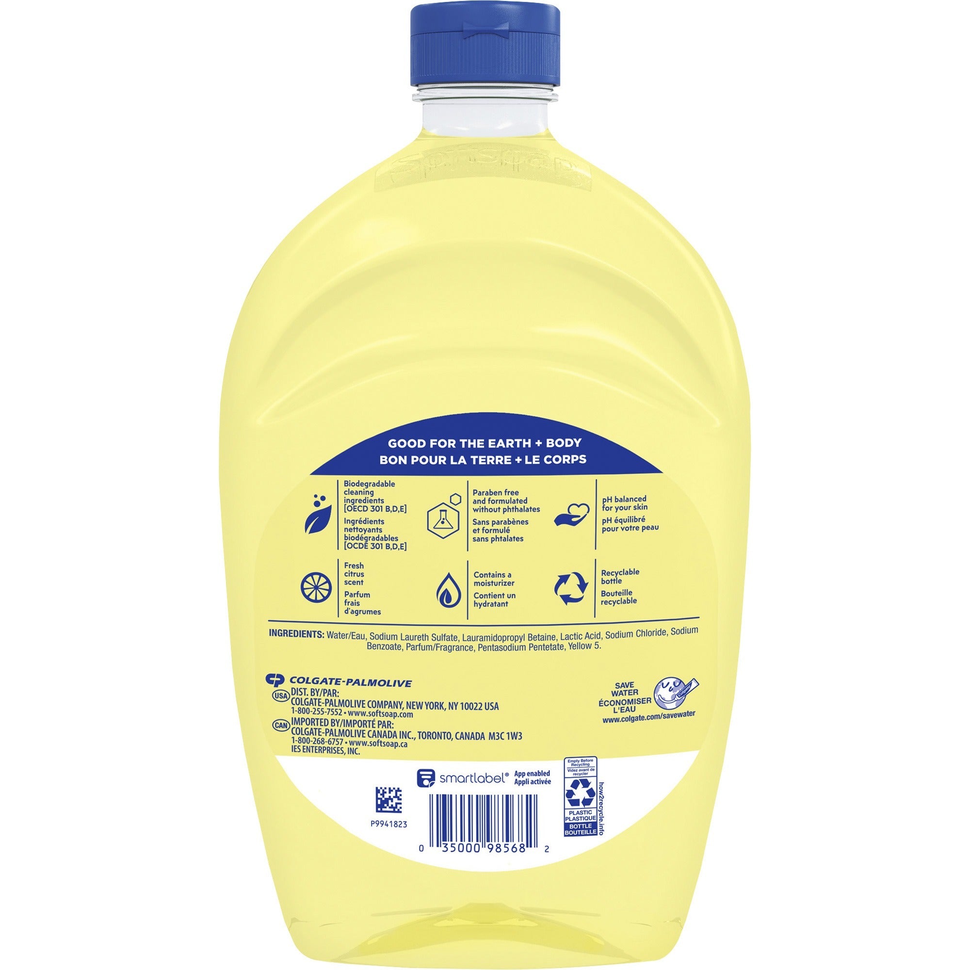 softsoap-citrus-hand-soap-refill-fresh-citrus-scentfor-50-fl-oz-14787-ml-bottle-dispenser-dirt-remover-bacteria-remover-residue-remover-hand-yellow-residue-free-non-sticky-1-each_cpc07336 - 2