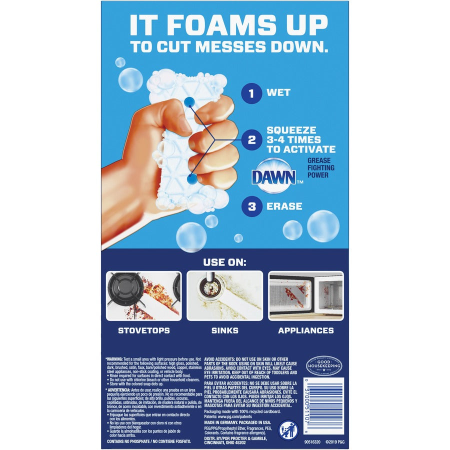 Mr. Clean Magic Eraser Cleaning Pads - 16/Carton - Rectangle - 5.40" Width x 9.80" Depth - Ceramic Tile, Granite Floor - Dirt Remover, Grime Resistant - Foam - White