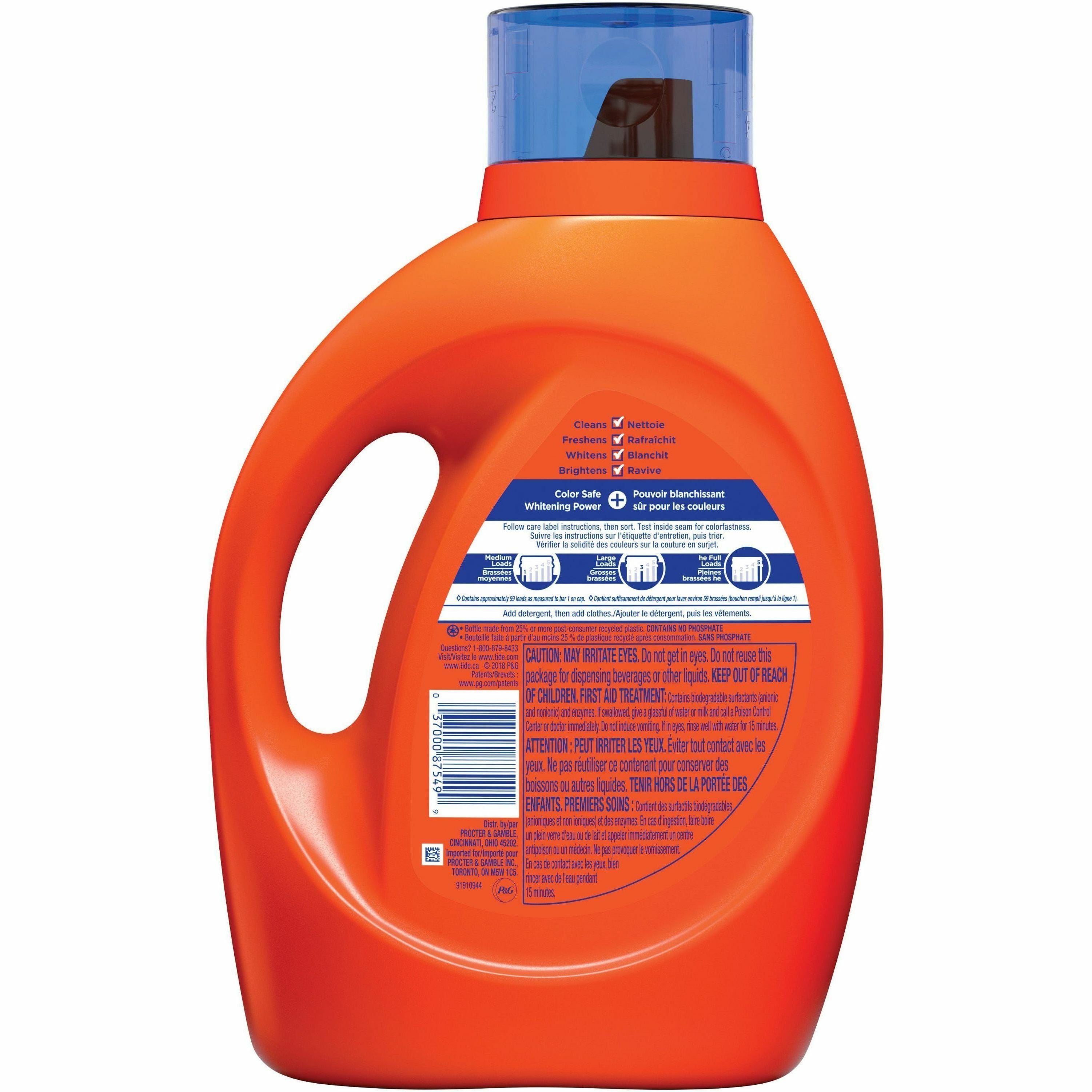 tide-plus-bleach-liquid-detergent-92-fl-oz-29-quartbottle-1-bottle-clear_pgc87549 - 2