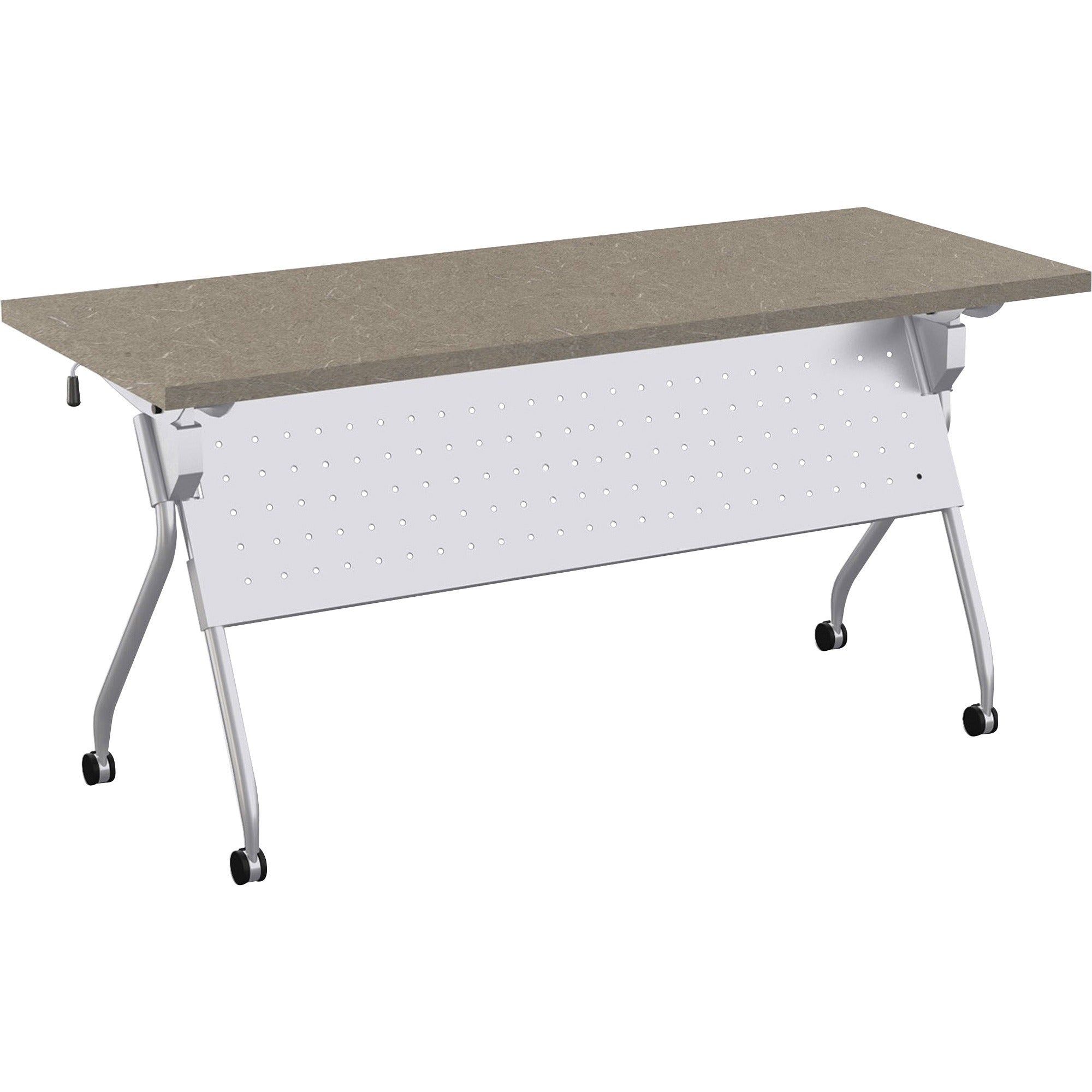 special-t-transform-2-flip-&-nest-table-112-lb-capacity-30-height-x-60-width-x-24-depth-assembly-required-silver-evening-tigris-perforated-steel-high-pressure-laminate-hpl-1-each_scttrnf22460set - 1