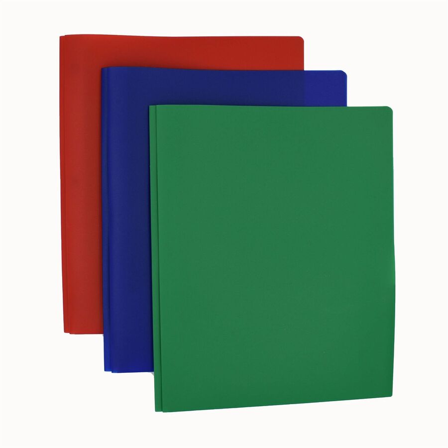 Smead Letter Fastener Folder - 8 1/2" x 11" - 180 Sheet Capacity - 2 x Double Tang Fastener(s) - 2 Inside Back Pocket(s) - Red, Green, Blue - 72 / Carton