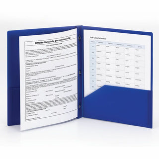 Smead Letter Fastener Folder - 8 1/2" x 11" - 180 Sheet Capacity - 2 x Double Tang Fastener(s) - 2 Inside Back Pocket(s) - Blue - 72 / Carton