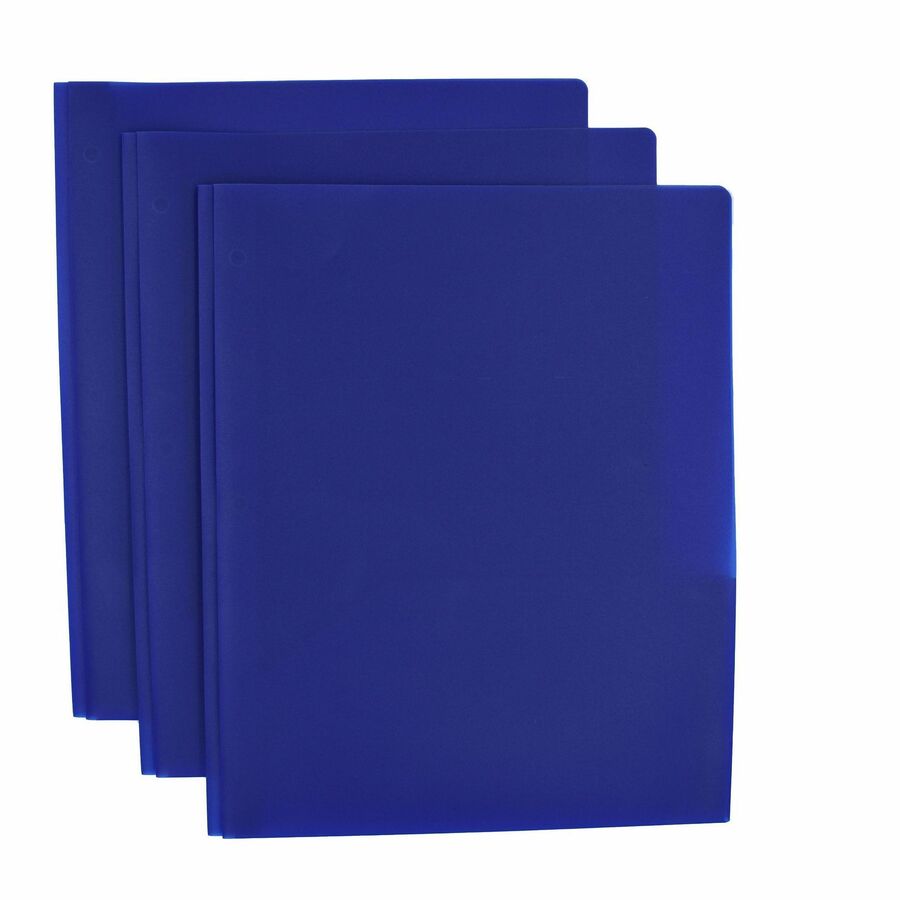 Smead Letter Fastener Folder - 8 1/2" x 11" - 180 Sheet Capacity - 2 x Double Tang Fastener(s) - 2 Inside Back Pocket(s) - Blue - 72 / Carton