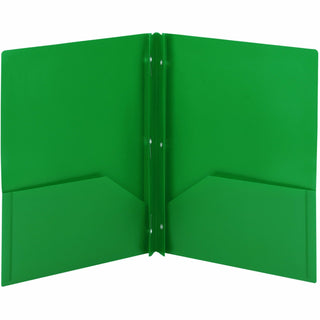 Smead Letter Fastener Folder - 8 1/2" x 11" - 180 Sheet Capacity - 2 x Double Tang Fastener(s) - 2 Inside Back Pocket(s) - Green - 72 / Carton
