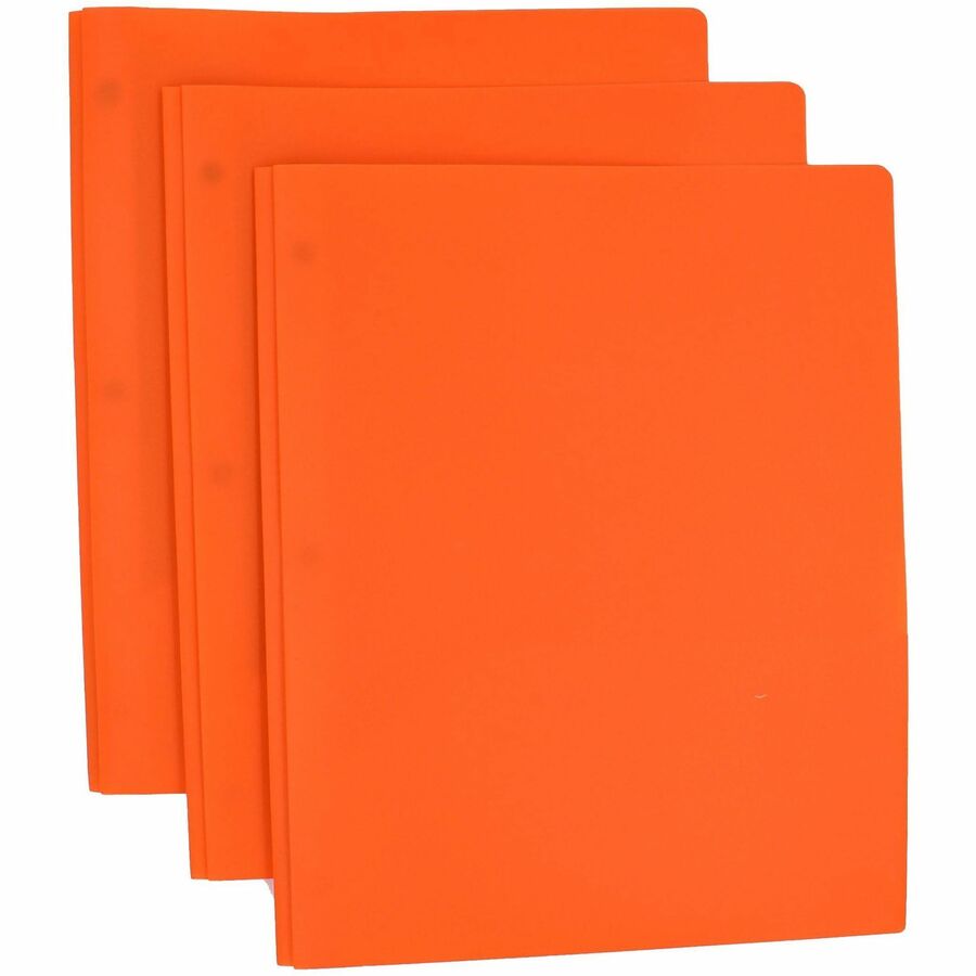 Smead Letter Fastener Folder - 8 1/2" x 11" - 180 Sheet Capacity - 2 x Double Tang Fastener(s) - 2 Inside Back Pocket(s) - Orange - 72 / Carton