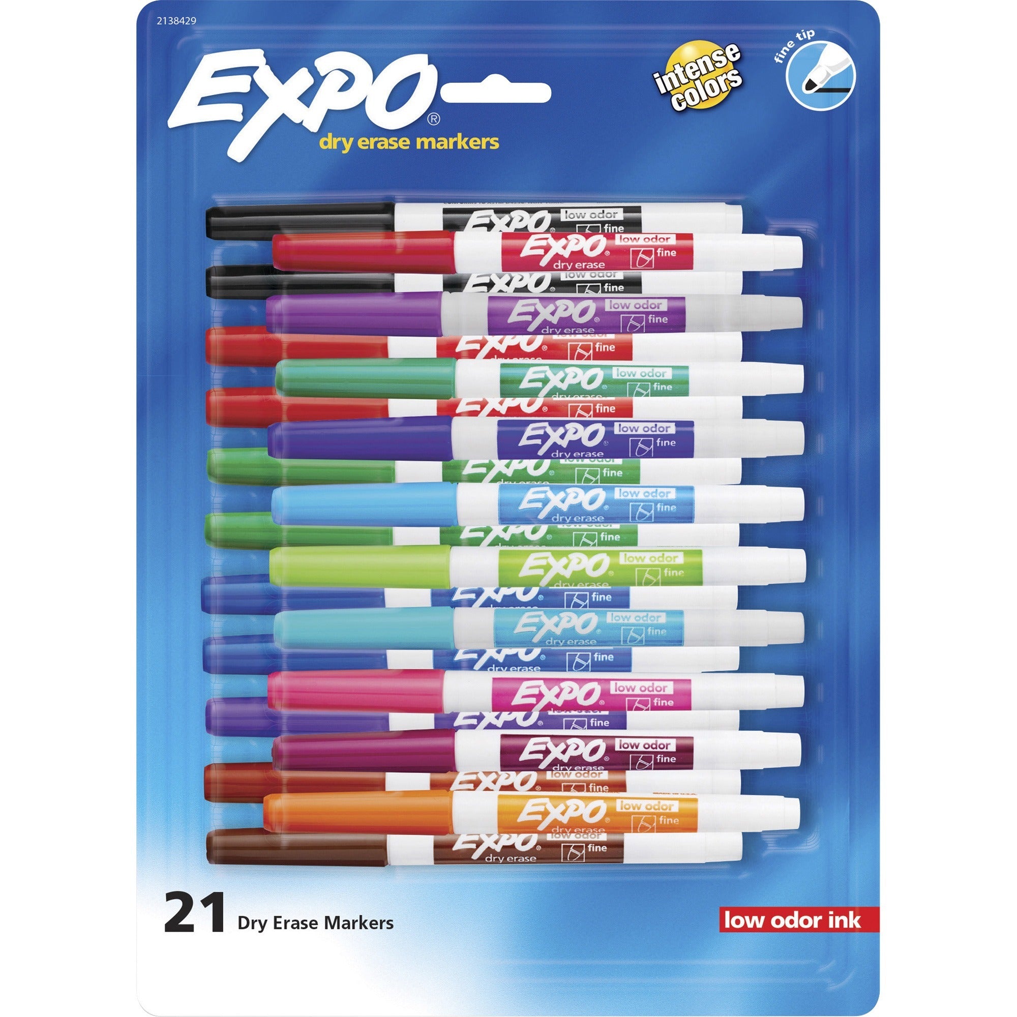 expo-low-odor-dry-erase-fine-tip-markers-fine-marker-point-assorted-alcohol-based-ink-21-pack_san2138429 - 1