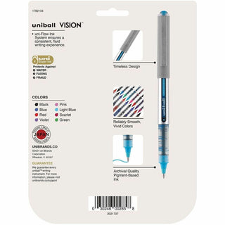 uniball Vision Rollerball Pen - Bold Pen Point - 0.7 mm Pen Point Size - Assorted Liquid Ink - 8 / Pack