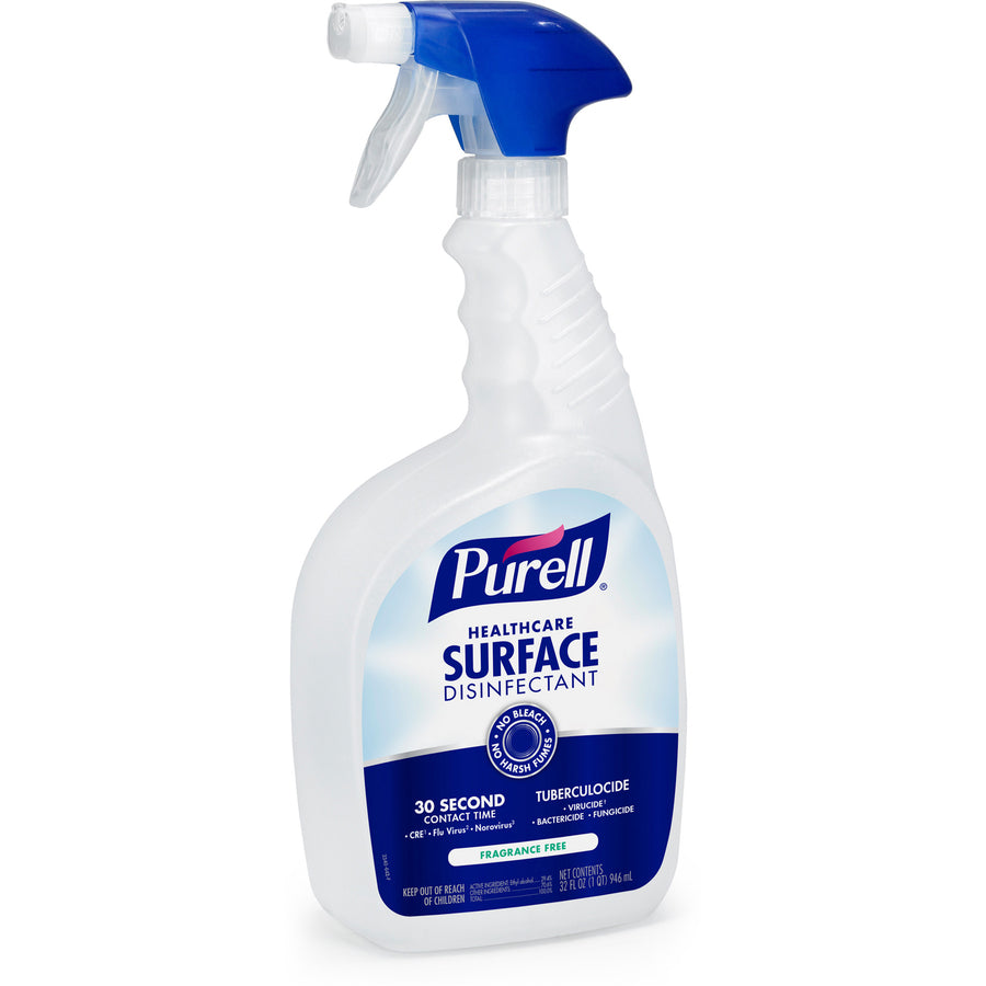 purell-healthcare-surface-disinfectant-ready-to-use-32-fl-oz-1-quartspray-bottle-6-carton-disinfectant-fragrance-free-bleach-resistant-non-irritating-odor-free-clear_goj334006 - 2