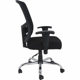 Lorell High-capacity Mesh High-back Task Chair - Fabric Seat - Mid Back - 5-star Base - Black - 1 Each
