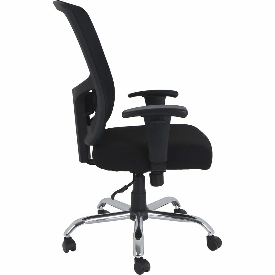 Lorell High-capacity Mesh High-back Task Chair - Fabric Seat - Mid Back - 5-star Base - Black - 1 Each