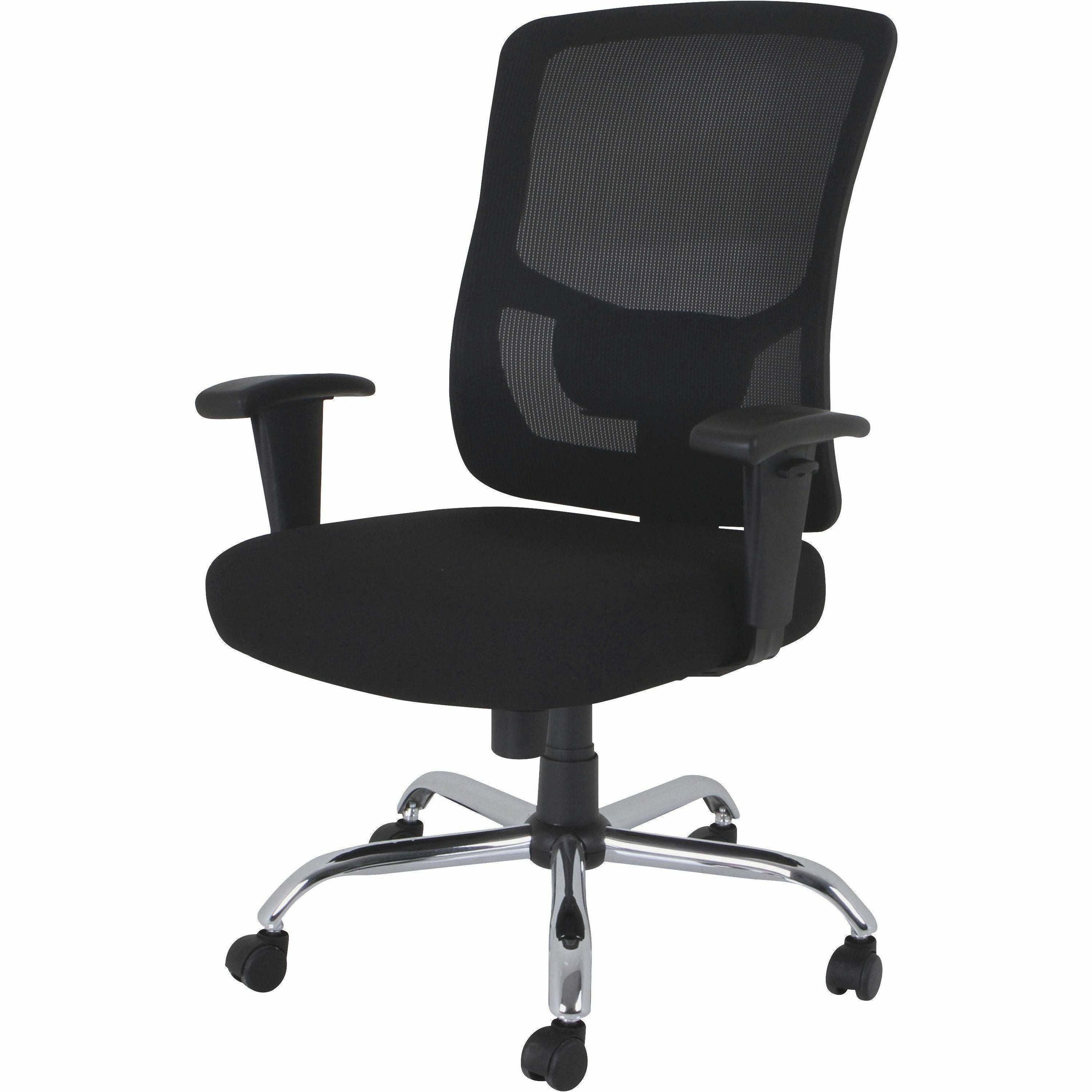 lorell-high-capacity-mesh-high-back-task-chair-fabric-seat-mid-back-5-star-base-black-1-each_llr62625 - 3