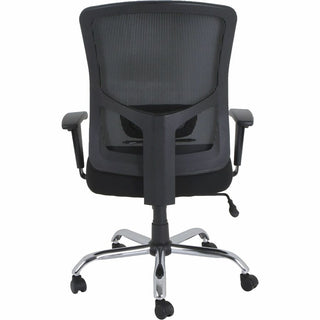 Lorell High-capacity Mesh High-back Task Chair - Fabric Seat - Mid Back - 5-star Base - Black - 1 Each