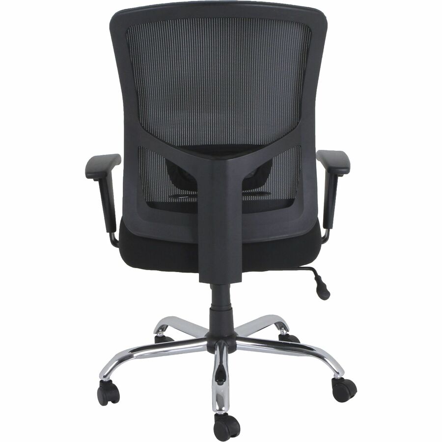 Lorell High-capacity Mesh High-back Task Chair - Fabric Seat - Mid Back - 5-star Base - Black - 1 Each
