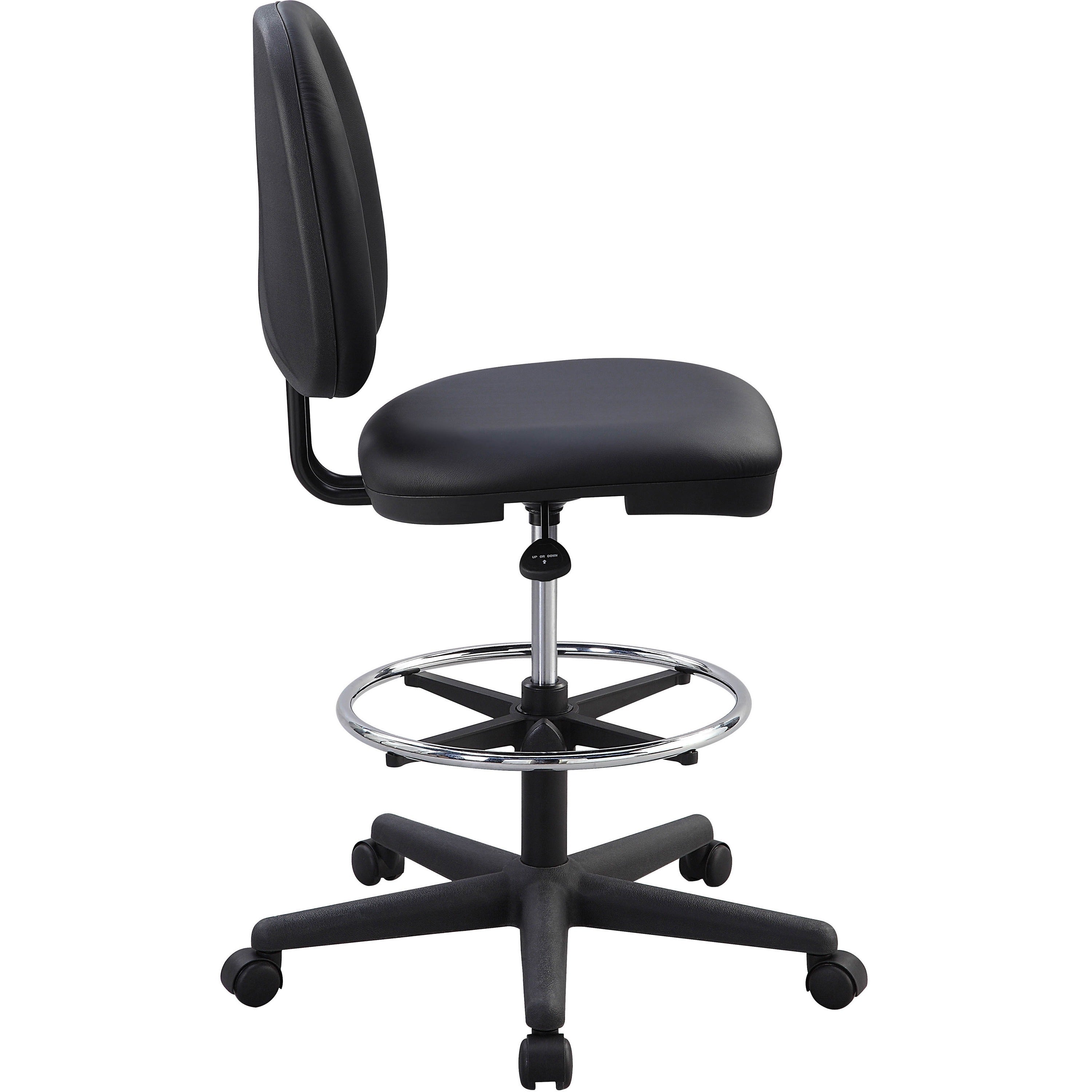 lorell-contoured-back-stool-vinyl-plastic-seat-vinyl-plastic-back-5-star-base-black-1-each_llr62627 - 5