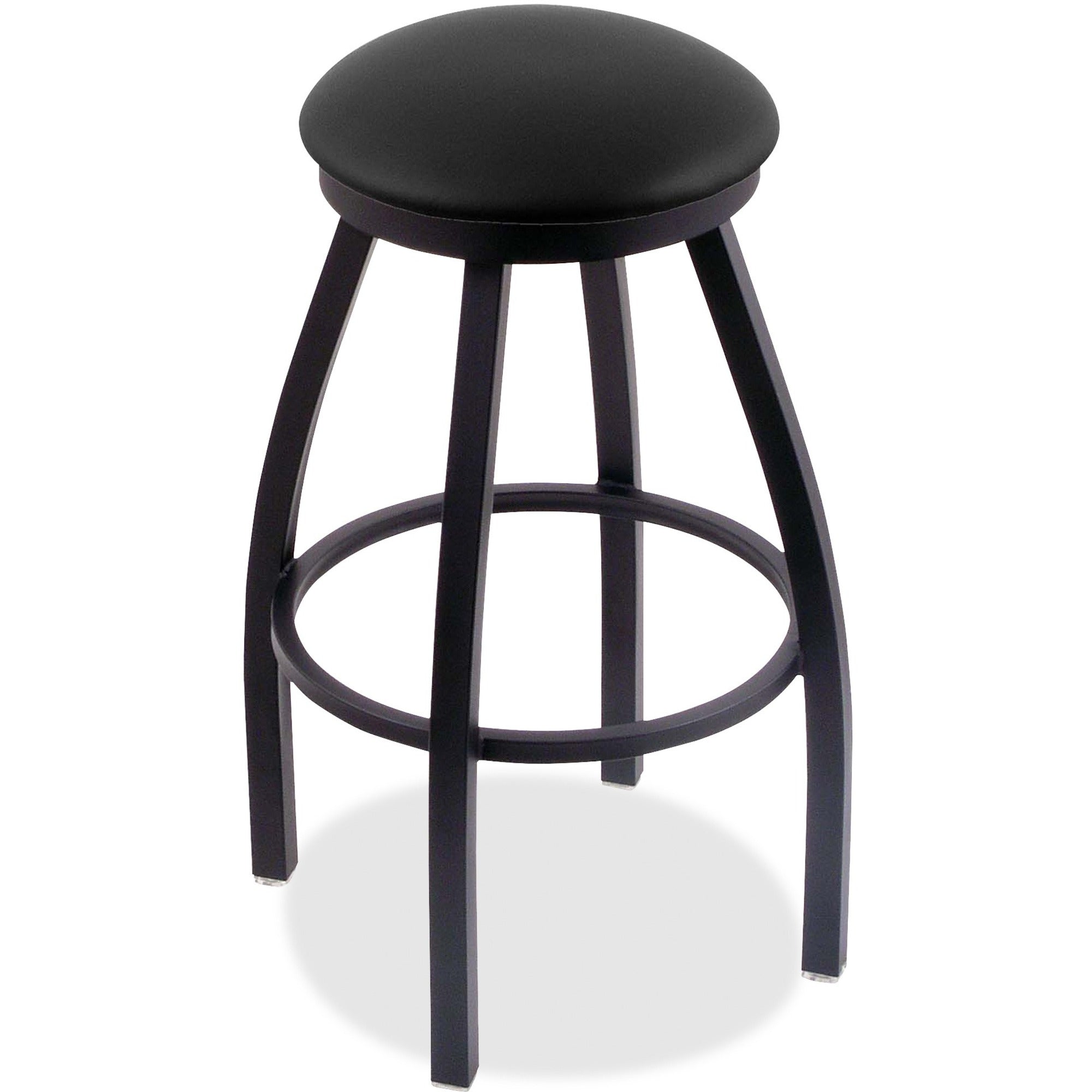 Holland Bar Stools Bar Stool Misha Swivel Stool - Black High Density Foam (HDF), Hardwood, Vinyl, Fabric Seat - Maple Powder Coated Steel, Polyester Frame - Four-legged Base - 1 Each