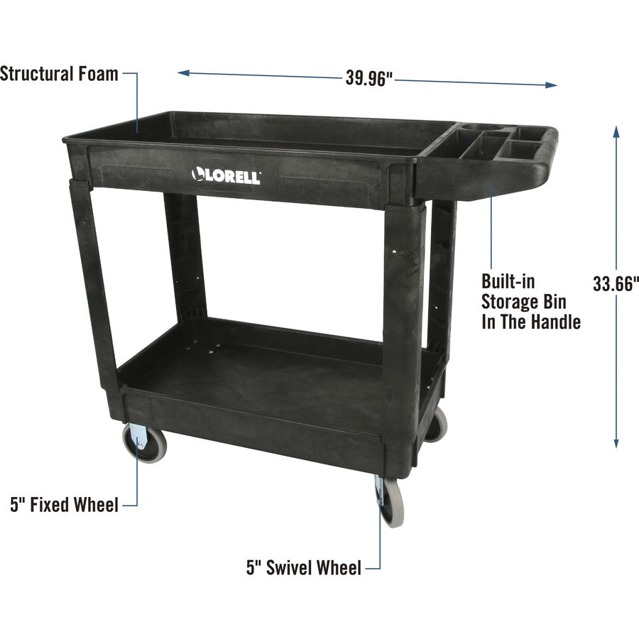 lorell-storage-bin-utility-cart-550-lb-capacity-4-casters-5-caster-size-structural-foam-x-375-width-x-17-depth-x-39-height-black-1-each_llr03611 - 8