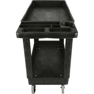 Lorell Storage Bin Utility Cart - 550 lb Capacity - 4 Casters - 5" Caster Size - Structural Foam - x 37.5" Width x 17" Depth x 39" Height - Black - 1 Each