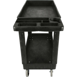 lorell-storage-bin-utility-cart-550-lb-capacity-4-casters-5-caster-size-structural-foam-x-375-width-x-17-depth-x-39-height-black-1-each_llr03611 - 3