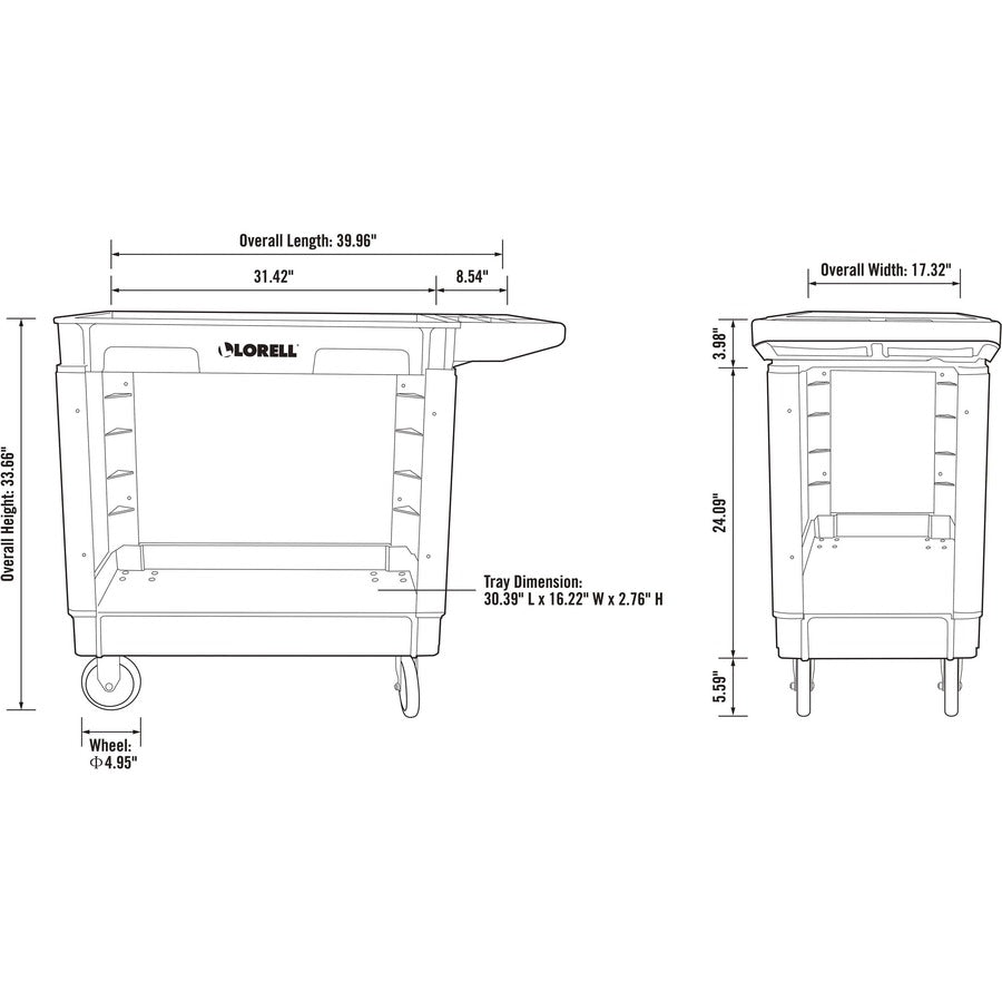 lorell-storage-bin-utility-cart-550-lb-capacity-4-casters-5-caster-size-structural-foam-x-375-width-x-17-depth-x-39-height-black-1-each_llr03611 - 7