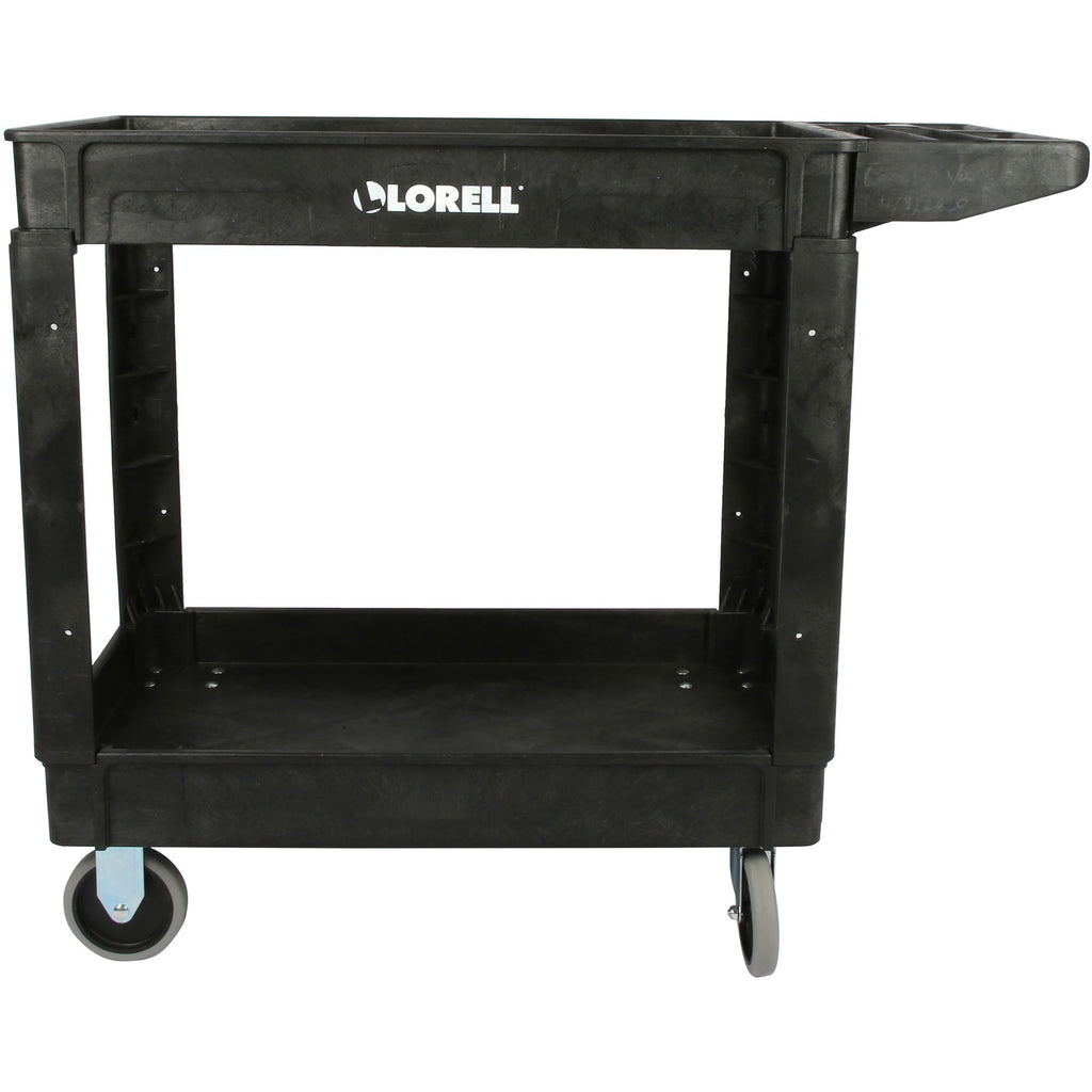 lorell-storage-bin-utility-cart-550-lb-capacity-4-casters-5-caster-size-structural-foam-x-375-width-x-17-depth-x-39-height-black-1-each_llr03611 - 2