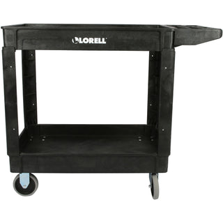 lorell-storage-bin-utility-cart-550-lb-capacity-4-casters-5-caster-size-structural-foam-x-375-width-x-17-depth-x-39-height-black-1-each_llr03611 - 2