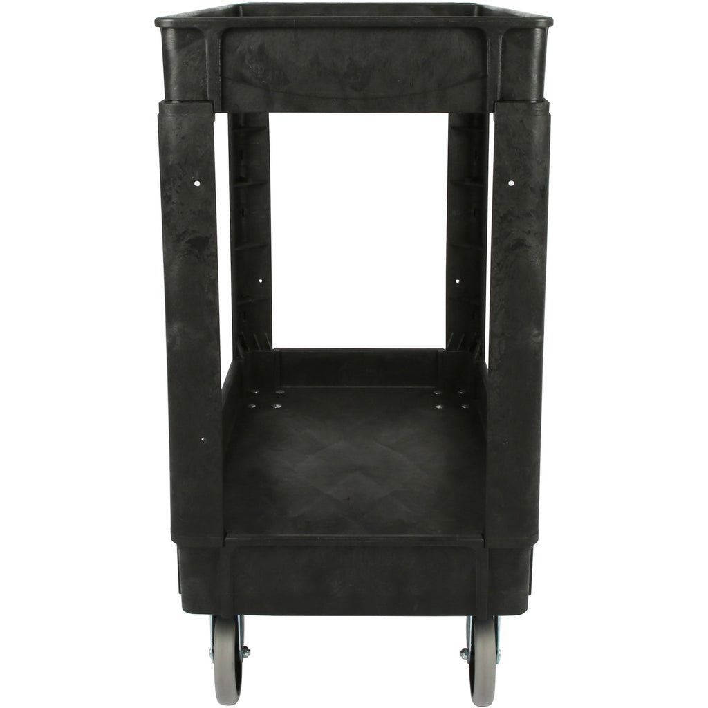 lorell-storage-bin-utility-cart-550-lb-capacity-4-casters-5-caster-size-structural-foam-x-375-width-x-17-depth-x-39-height-black-1-each_llr03611 - 4
