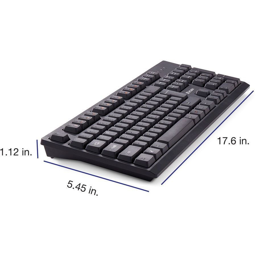 Verbatim Wireless Keyboard and Mouse - USB Type A Wireless Bluetooth 2.40 GHz Keyboard - USB Type A Wireless Mouse - Optical - 1000 dpi - 3 Button - Multimedia Hot Key(s) - Symmetrical - AA, AAA - Compatible with Windows, Mac