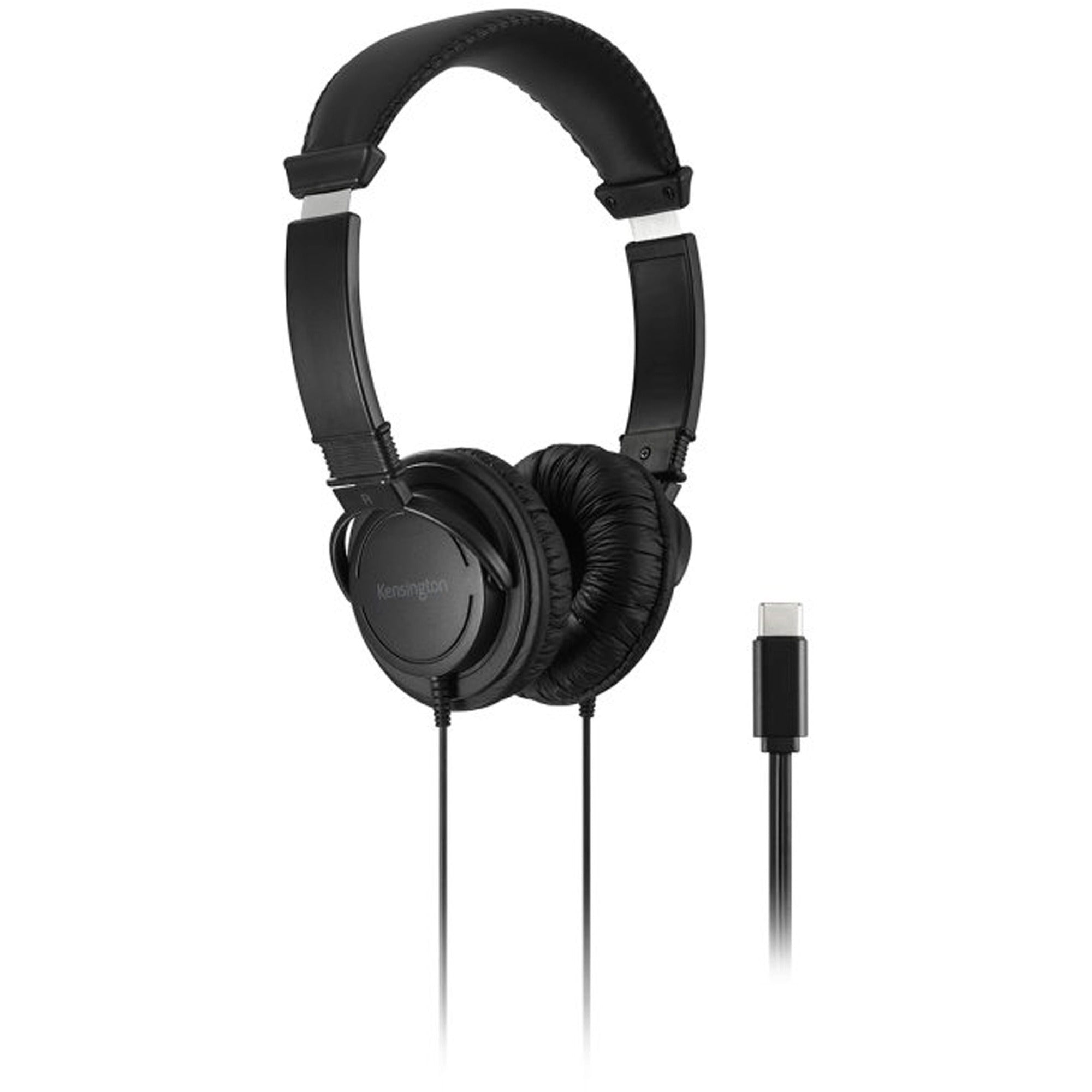 kensington-usb-c-hi-fi-headphones-stereo-black-usb-type-c-wired-over-the-head-binaural-ear-cup-6-ft-cable-1_kmw97456 - 2