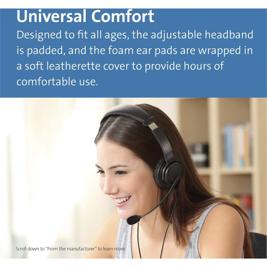 kensington-usb-c-hi-fi-headphones-with-mic-stereo-usb-type-c-wired-over-the-head-binaural-ear-cup-6-ft-cable-noise-cancelling-microphone-noise-canceling-black_kmw97457 - 5